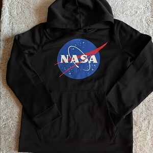 Lands End NASA kids Black Hoodie SZ XL